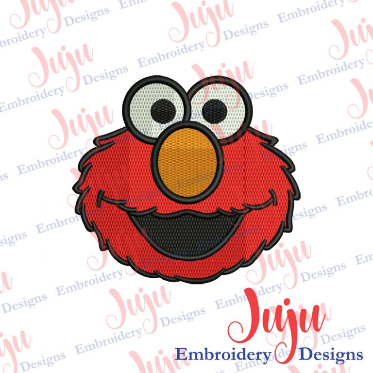 Elmo Face Embroidery Design - Juju Embroidery Designs