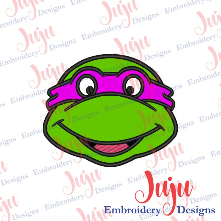 Ninja Turtle Applique Design - Turtle Face Applique Embroidery Design