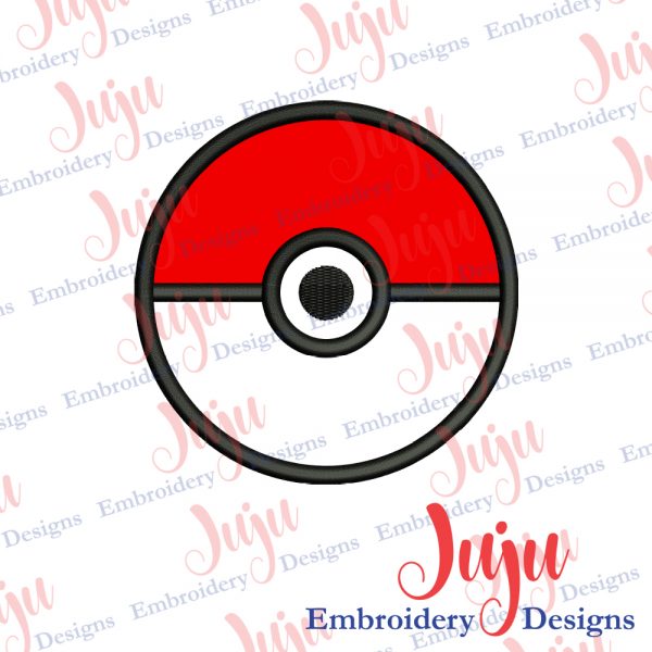 Pokeball Applique Embroidery Design