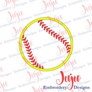 Softball Applique Embroidery Design