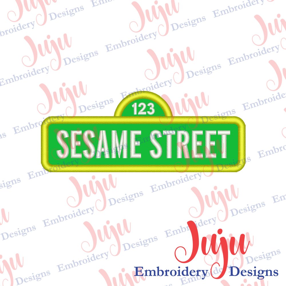 Designer Street Sign Embroidery Design