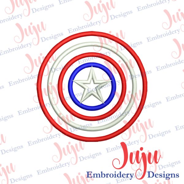 Captain America Shield Applique Embroidery File